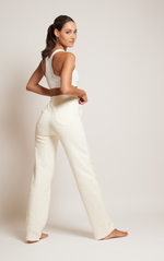 <tc>Bild in den Galerie-Viewer laden, Tijdloze crèmekleurige joggingbroek met rechte pijpen</tc>